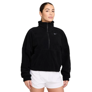 Women's Nike One Polar Therma-FIT 1/2 Zip Pullover Small Black/White