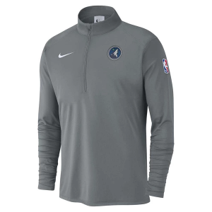 Minnesota Timberwolves Nike DriFit 1/4 Zip Small Grey Heather