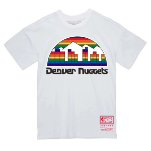 Denver Nuggets Third Basic Logo Mitchell and Ness T-Shirt Large White