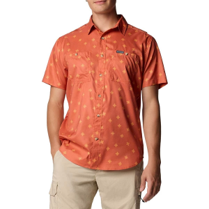 Men's Columbia Utilizer Printed Woven Button Up Shirt Large Tuscan