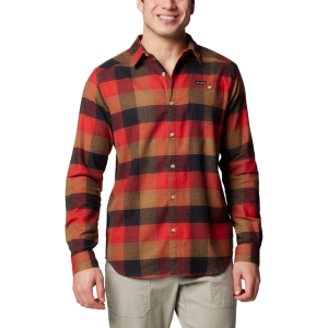 Men's Columbia Cornell Woods Long Sleeve Flannel Medium Sail Red Ombre Buffalo