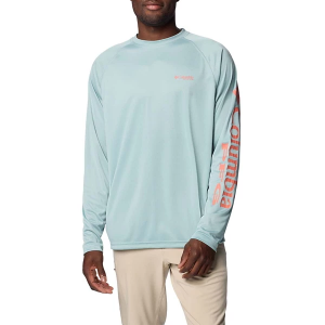 Men's Columbia PFG Terminal Tackle Heather Long Sleeve T-Shirt Medium Crushed Blue Heather