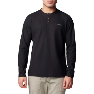Men's Columbia Pitchstone Knit Long Sleeve Henley Large Black