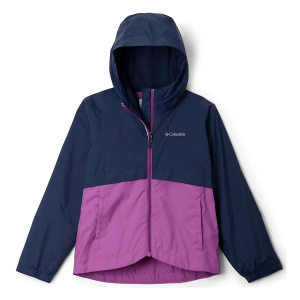 Girls' Columbia Rain-Zilla II Rain Jacket Small Collegiate Bavy/Razzle