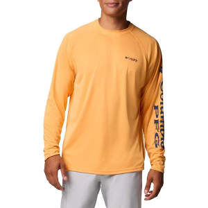 Men's Columbia PFG Terminal Tackle Heather Long Sleeve T-Shirt 2XLarge Orange Heather