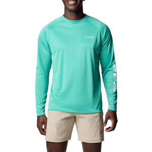 Men's Columbia PFG Terminal Tackle Heather Long Sleeve T-Shirt Medium Glaze Green