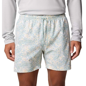 Men's Columbia PFG Rambler Printed Hybrid Shorts XLarge Lemon Wash Marlin Palms