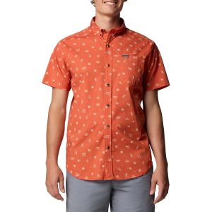 Men's Columbia Rapid Rivers Printed Button Up Shirt Large Tuscan Deserted