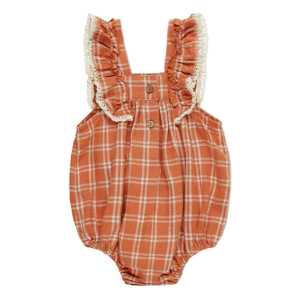 Rylee + Cru Girls' Rylee + Cru Maya Onesie Baby 6/12 mo. Poppy Check - $33.00 at SCHEELS