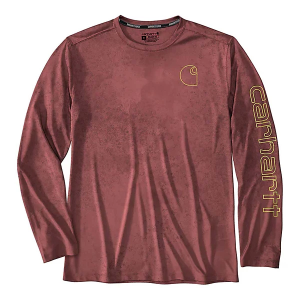 Men's Carhartt Force Sun Defender(TM) Lightweight Long-Sleeve Print Long Sleeve T-Shirt 2XLarge Tall Crimson Moss Watercolor Camo