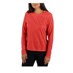 Women's Carhartt Sun Defender Long Sleeve T-Shirt Medium Tomato