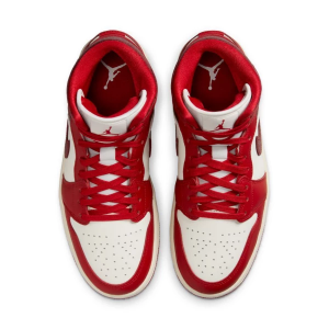 Women's Air Jordan 1 Mid Sneakers 7 Regular Sail/Varsity Red-Team Red