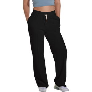 Women's Fundamental Coast Later On Wide Leg Sweatpants Large Jet Black