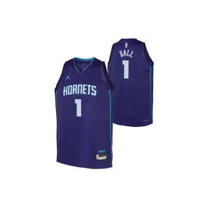 Kids' Charlotte Hornets Lamelo Ball #1 Nike 2022 Statement Jersey Medium Orchard