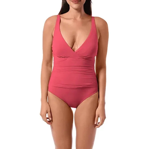 Women's Jantzen Parry Surplice One Piece Swimsuit 14 Coral