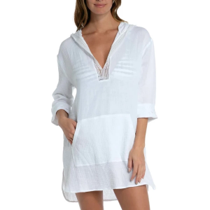 Women's La Blanca Seaside Covers Dress Swim Cover Up Large White