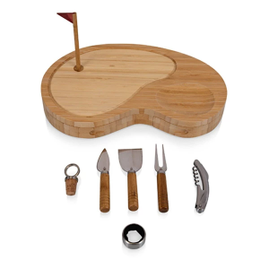 Picnic Time Sand Trap Golf Cheese Cutting Board & Tools Set