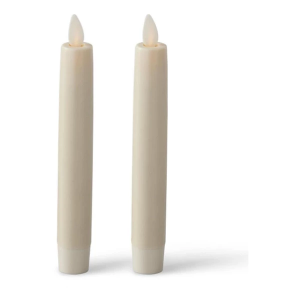 K&K Interiors 6 Inch Ivory Wax Luminara Indoor Taper Candles (Set of 2)