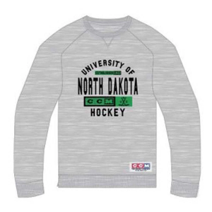 North Dakota Fighting Hawks CCM Crew XLarge Athletic Grey Heather