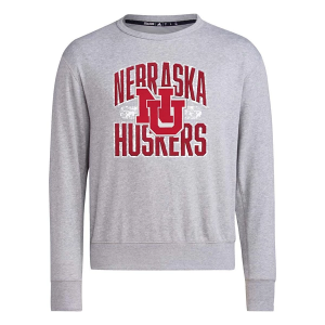 Nebraska Cornhuskers adidas Crew 2XLarge Heather Grey