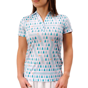 Women's Waggle Golf Fox Holes Polo Small White