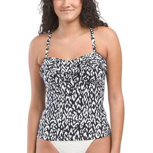 Women's Leilani Tahiti Bandini Swim Tankini Misses 8 Black Multi