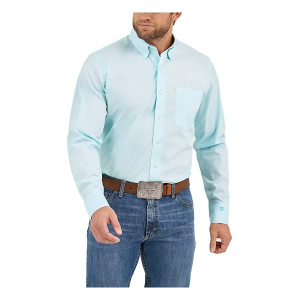 Men's Wrangler Cody Johnson One Pocket Button Down Long Sleeve Button Up Shirt 2XLarge Aqua Bursts