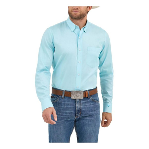 Men's Wrangler Cody Johnson One Pocket Button Down Long Sleeve Button Up Shirt 2XLarge Aqua Chevron