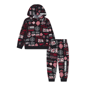 Jordan MJ Brooklyn AOP Fleece Set Toddler 2T Black