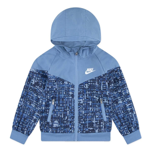 Boys' Nike Printed Windrunner Rain Jacket Toddler 2T Blue Beyond