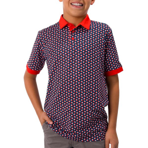 Boys' Waggle Golf Bobby Polo XSmall Navy/Red