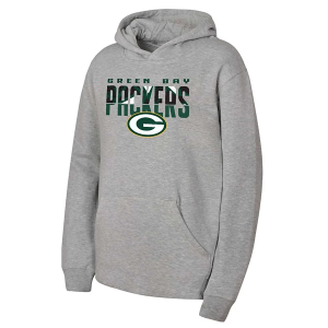 Kids' Green Bay Packers Genuine Stuff Gameday Hoodie Small Heather Grey