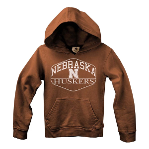 Nebraska Cornhuskers Wes and Willy Kids Hoodie Medium Mocha