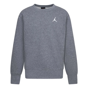 Kids' Jordan Relaxed Brooklyn Fleece Crewneck Sweatshirt Medium Carbon Heather