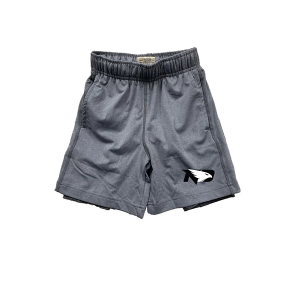 North Dakota Fighting Hawks Wes and Willy North Dakota 2 In 1 Kids' Shorts Small Heather Grey