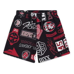 Kids' Jordan MJ Essentials AOP Fleece Lounge Shorts 5 Black