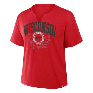 Wisconsin Badgers Fanatics Women's Drive T-Shirt Medium Red