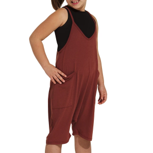 Girls' Fornia Yoga Short Romper Large Rosewood