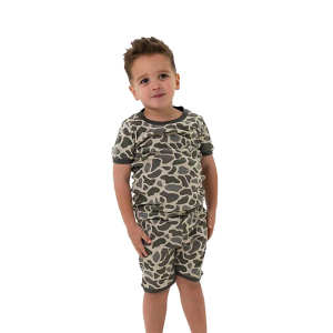 Burlebo Sleep Shirt and Shorts Pajama Set Toddler 3T Classic Deer Camo