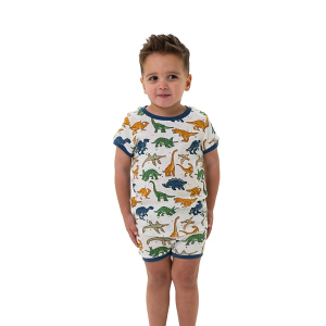 Burlebo Sleep Shirt and Shorts Pajama Set Toddler 4T Jumbo Dino-Mite