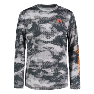 Kids' Under Armour Fish Camo Long Sleeve T-Shirt Medium Steel