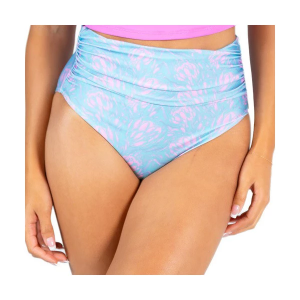 Women's Janela Bay Ruched High Cut Swim Bottoms Contemporary XSmall Pastel Floral