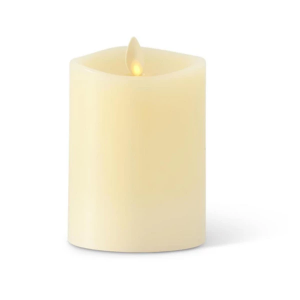 K&K Interiors 3 x 4.5 Inch Ivory Wax Indoor Pillar Luminara Candle