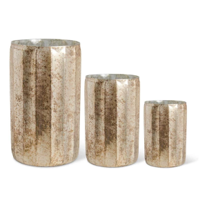 K&K Interiors Champagne Mercury Glass Vase (Sold Individually)