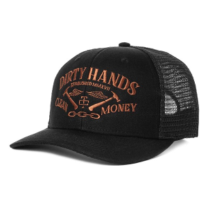 Men's Troll Co. Clothing Catena Curved Brim Work Snapback Hat One Size Black/Brown
