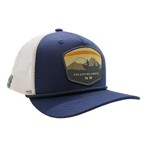 Rep Your Water Drifter Badge 5-Panel Fly Fishing Snapback Hat One Size Navy/White