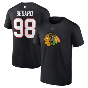 Chicago Blackhawks Fanatics #98 Connor Bedard #98 Name & Number T-Shirt Small Black