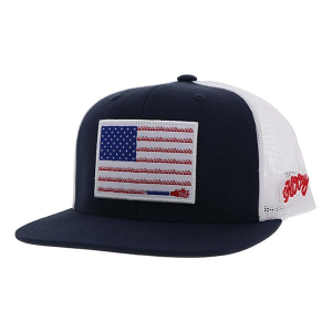 Men's Hooey Liberty Roper Flag Patch Snapback Hat One Size Navy/White