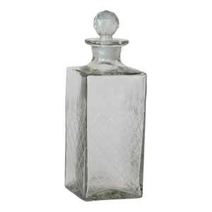 Creative Co-Op 30 oz Recycled Etched Glass Decanter with Glass Stopper