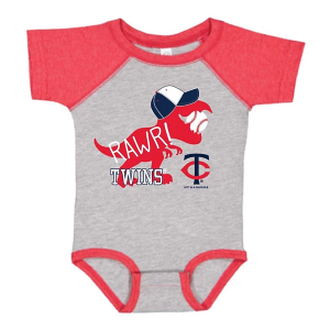 Soft As A Grape Baby Minnesota Twins Rawr Onesie